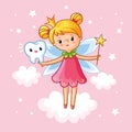 The little girl princess with a magic wand. Royalty Free Stock Photo