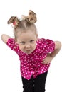 The little girl puffed out her cheeks. Royalty Free Stock Photo