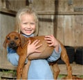 Little girl with puppy Royalty Free Stock Photo