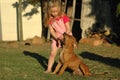 Little girl with puppy Royalty Free Stock Photo