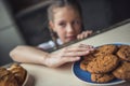 Girl and cookies Royalty Free Stock Photo