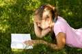 Little girl read book Royalty Free Stock Photo