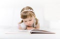 Little girl reading book Royalty Free Stock Photo