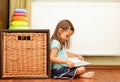 Little girl reading a book Royalty Free Stock Photo