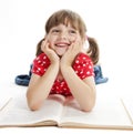 Little girl reading book Royalty Free Stock Photo