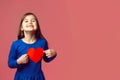 Little girl with received valentines