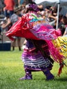 Little Girl in Ribbon Dress at the Little Shell Chippewa Pow Wow in Great Falls, Montana