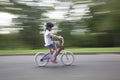 Little Girl Rides Bicycle Without Training Wheels Royalty Free Stock Photo