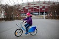 Little Girl Riding Bicycle Royalty Free Stock Photo