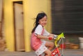 Little girl riding bycicle