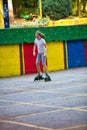 Girl on rollers Royalty Free Stock Photo