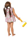 Little girl with roller for paint Royalty Free Stock Photo