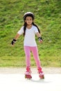 Little girl roller skating