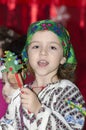 Little girl in Romanian national costume