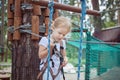 Little girl in rope park. Royalty Free Stock Photo