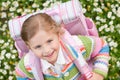 Little girl rushing to school Royalty Free Stock Photo