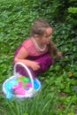 Little Girl`s Easter Egg Hunt