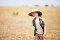 Little girl on safari Royalty Free Stock Photo