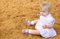 Little girl in sandbox Royalty Free Stock Photo