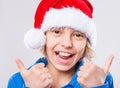 Little girl in santa hat Royalty Free Stock Photo