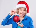 Little girl in santa hat Royalty Free Stock Photo