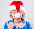 Little girl in santa hat Royalty Free Stock Photo