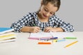 Little girl making drawings Royalty Free Stock Photo