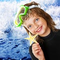 Little girl - scuba diver Royalty Free Stock Photo