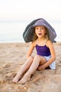 Little girl on the seashore Royalty Free Stock Photo