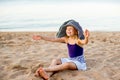 Little girl on the seashore Royalty Free Stock Photo