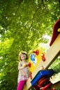 Little girl on seesaw/teeter-totter Royalty Free Stock Photo
