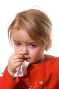 Little girl with a severe flu