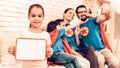 Little Girl Showing Blank Board near Cute Family Royalty Free Stock Photo