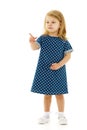 Little girl is showing a finger Royalty Free Stock Photo