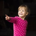 Little girl showing finger Royalty Free Stock Photo