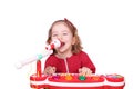 Little girl sing and play Royalty Free Stock Photo