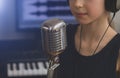 Little girl singing a song. Royalty Free Stock Photo