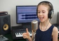 Little girl singing a song. Royalty Free Stock Photo