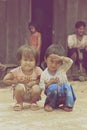 Little girl sitting on floor Royalty Free Stock Photo