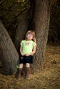 Little Girl Sitting in a Tree Crying Royalty Free Stock Photo