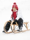 Little girl on sledge