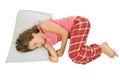 Little Girl Sleeping in Fetal Position