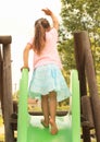 Little girl on a slide