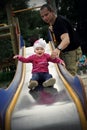 Little girl on the slide