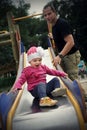 Little girl on the slide