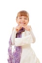 Little girl with small bag Royalty Free Stock Photo
