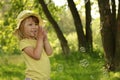 Little girl with soap bubbles