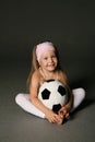 Little Girl With Soccer Ball Royalty Free Stock Photo