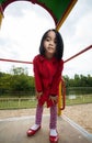 A little girl spending her free time on the playground