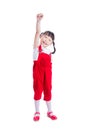Little girl standing over white background Royalty Free Stock Photo